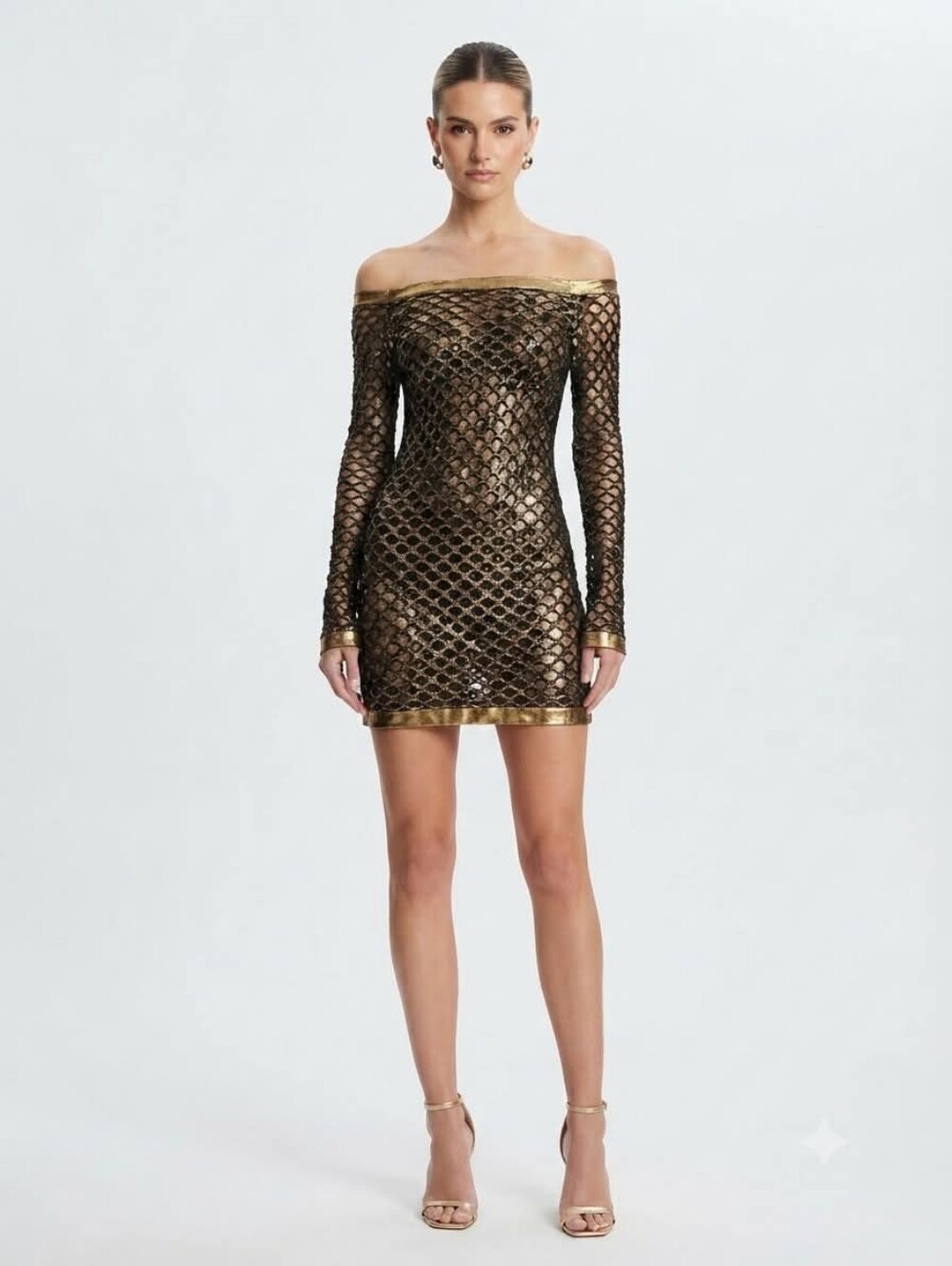 Black/Gold Fishnet Top/Dress Size XS/S